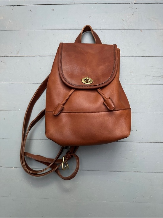 Coach Mini Leather Daypack Backpack Purse English Glove Tan Brown Brass Vintage main image 6